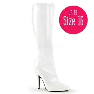 5 Inch Heel SEDUCE-2000 White Stretch Patent