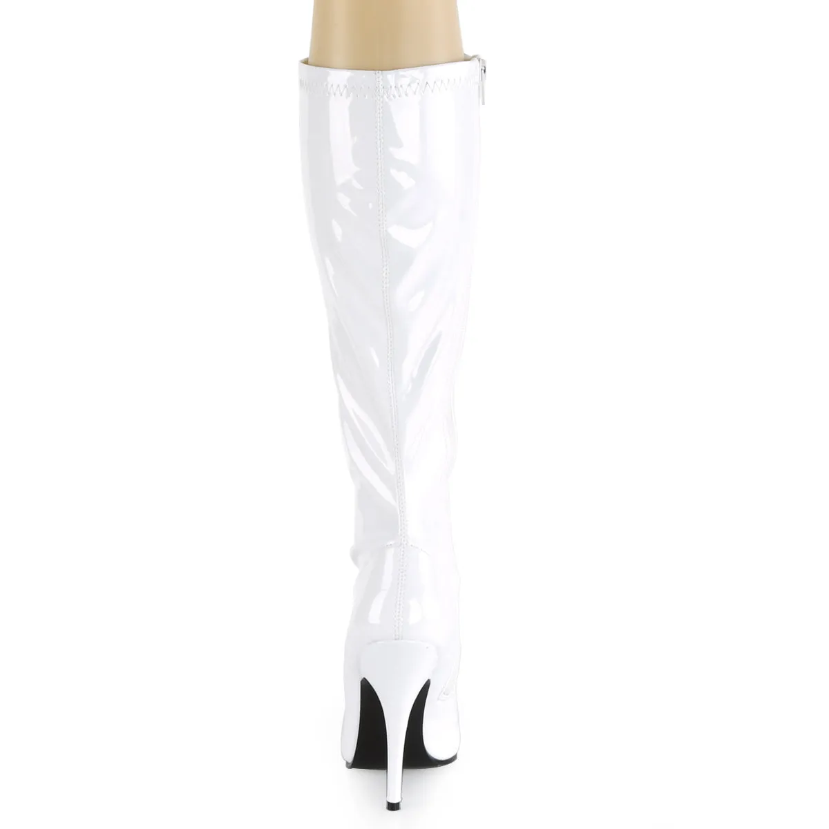 5 Inch Heel SEDUCE-2000 White Stretch Patent