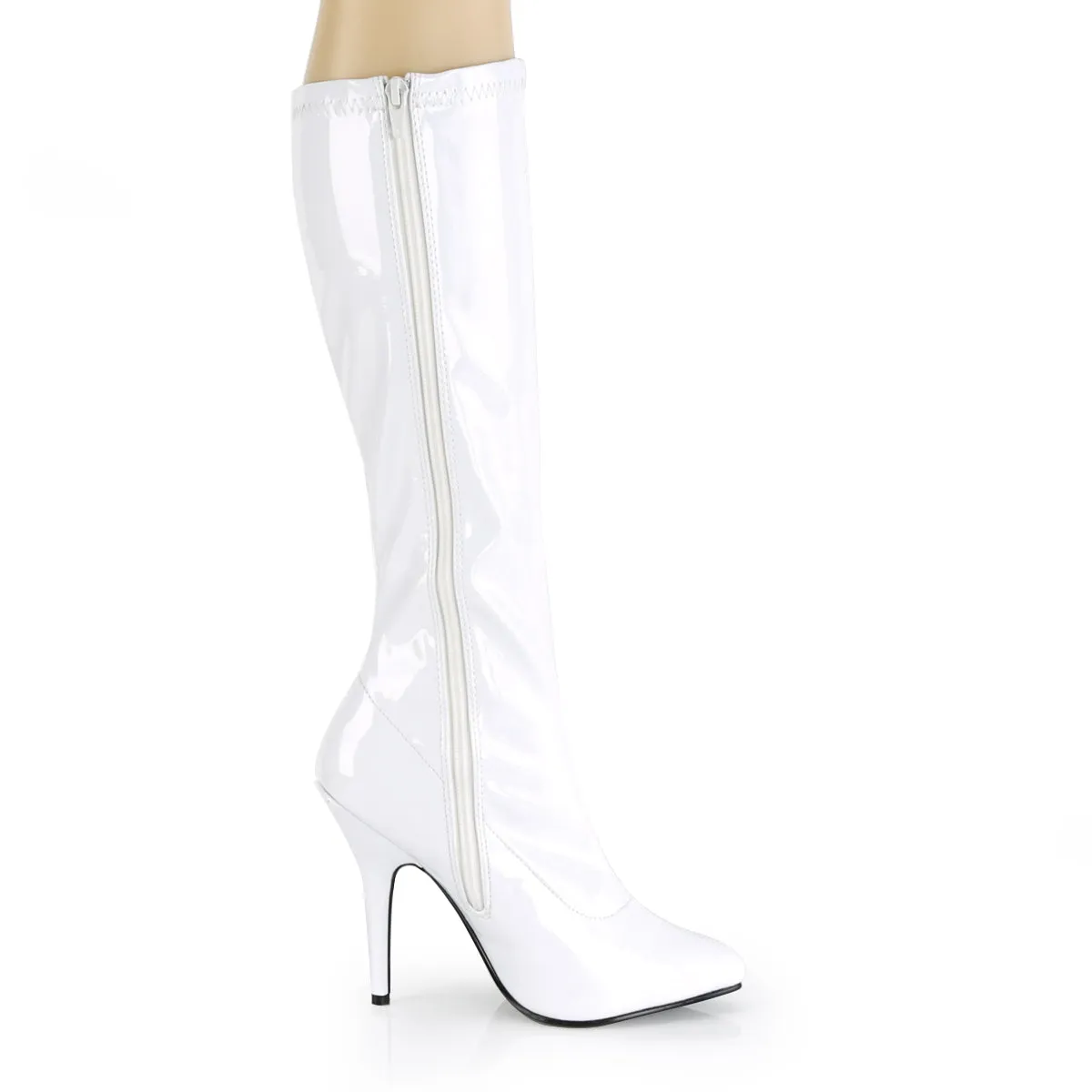 5 Inch Heel SEDUCE-2000 White Stretch Patent