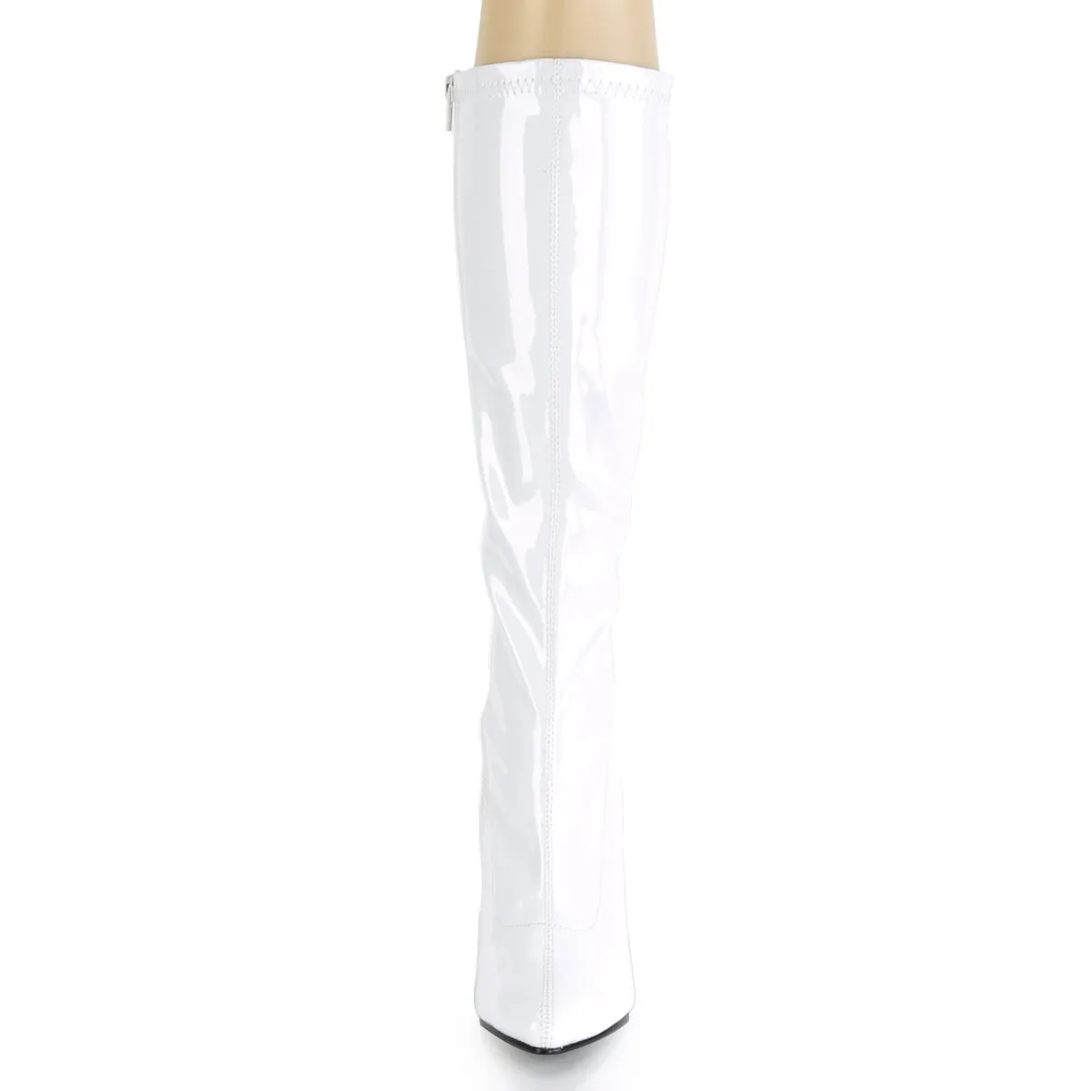 5 Inch Heel SEDUCE-2000 White Stretch Patent