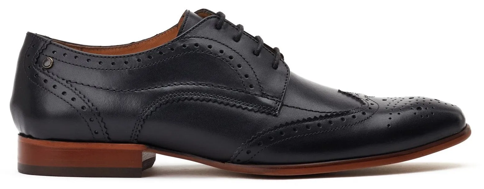 Base London Barbera Mens Leather Lace Up Brogue Shoe