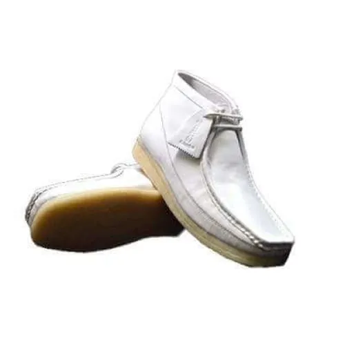 British Walkers Walker 100 Wallabee Boots Men's All White Leather Ankle Boot