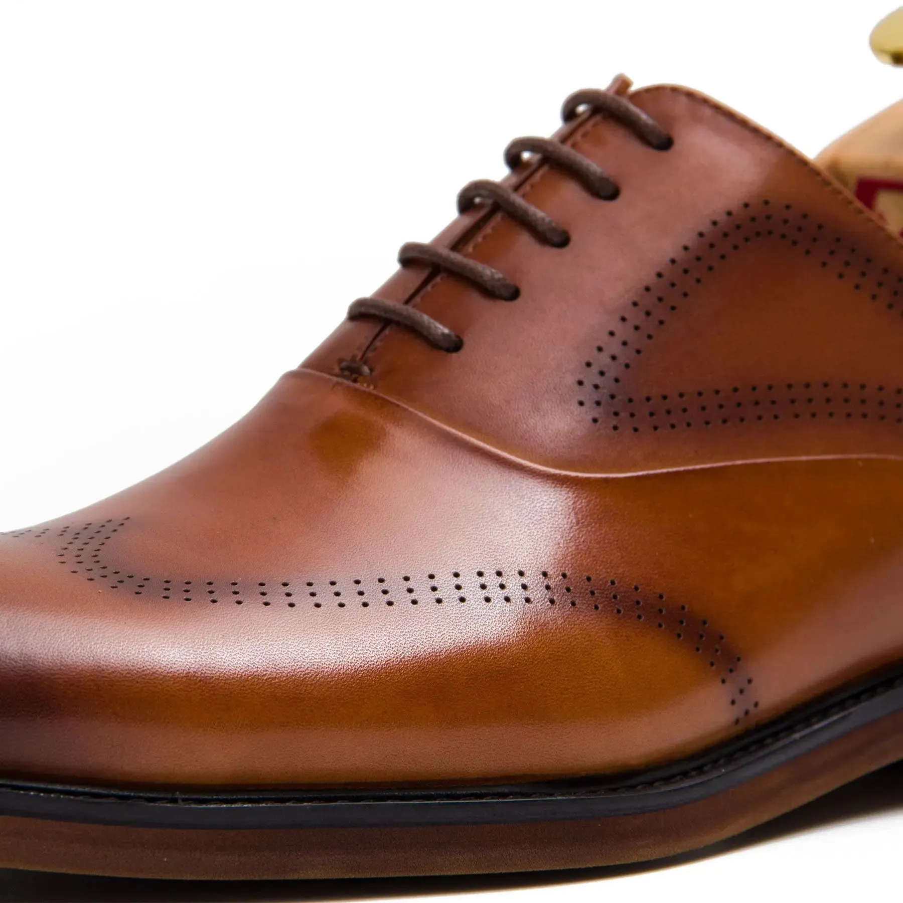 Brown leather oxford shoes