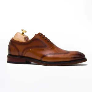 Brown leather oxford shoes