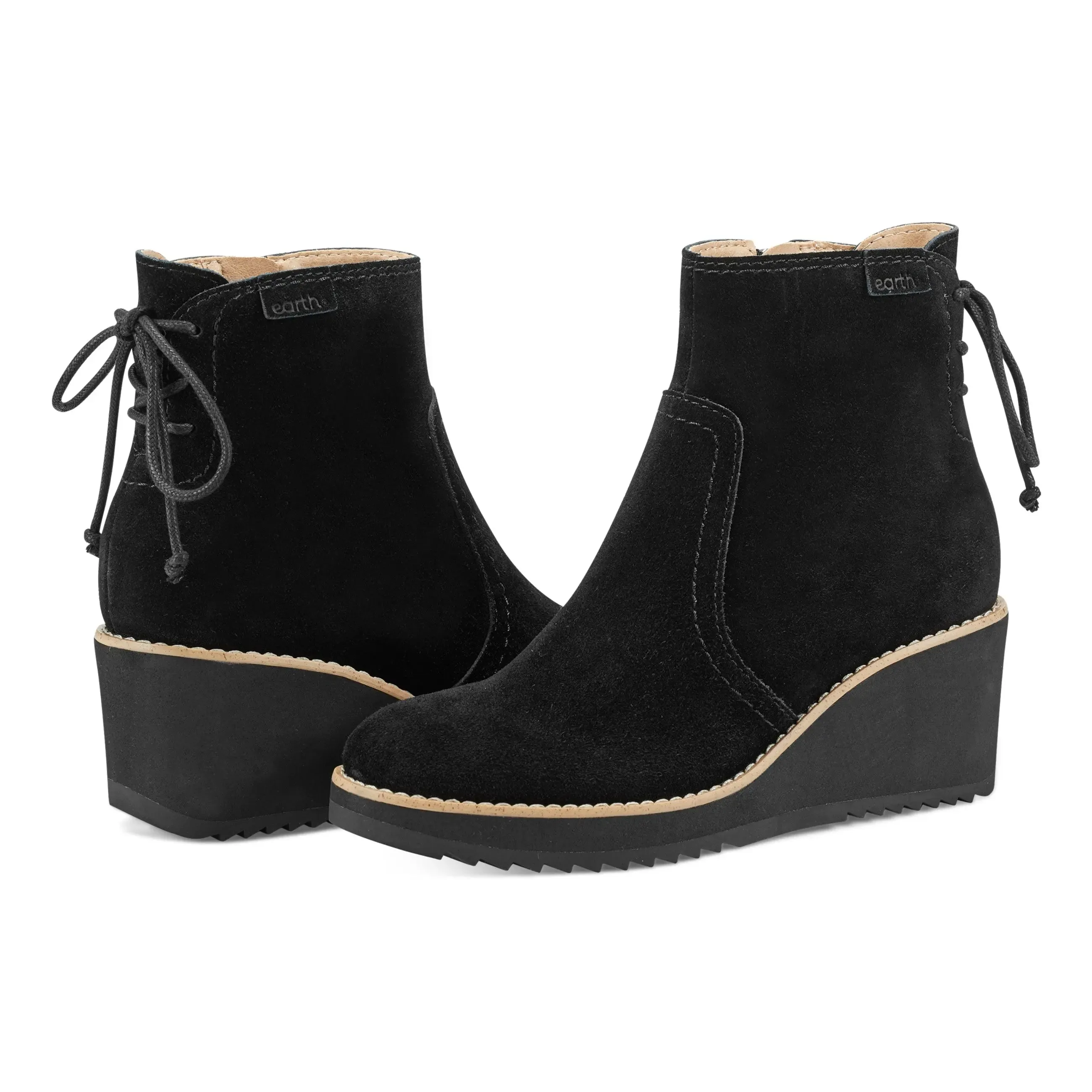 Calia Round Toe Casual Wedge Ankle Booties