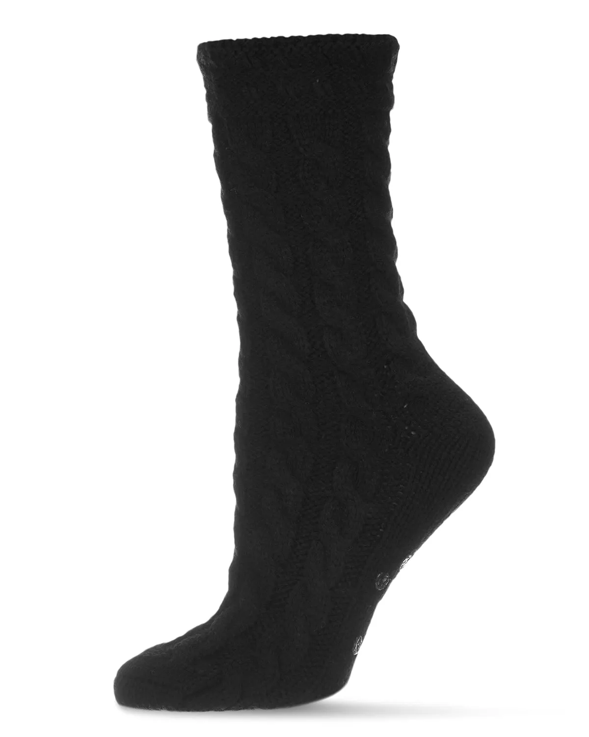 Classic Twist Chunky Knit Non-Skid Crew Sock