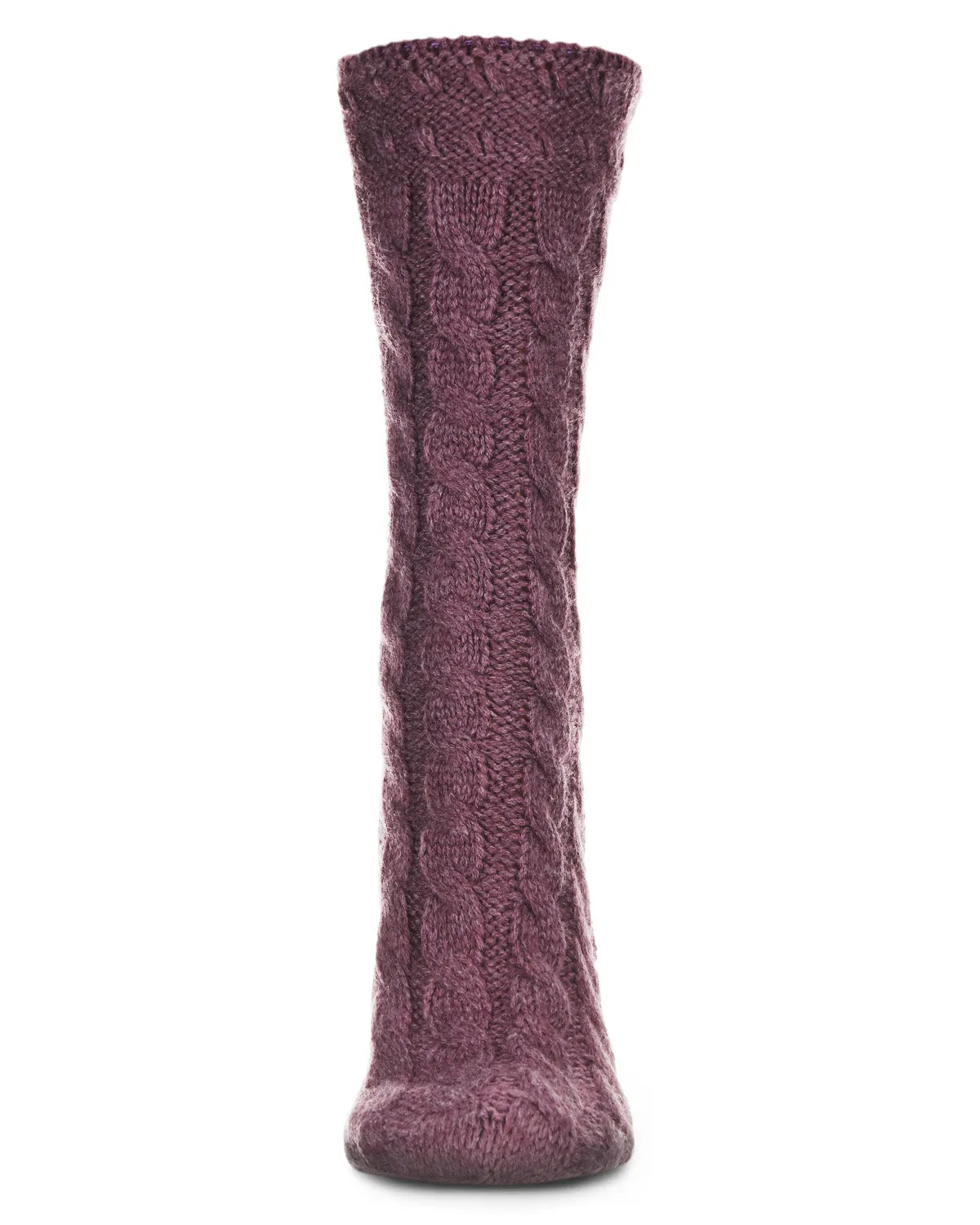 Classic Twist Chunky Knit Non-Skid Crew Sock