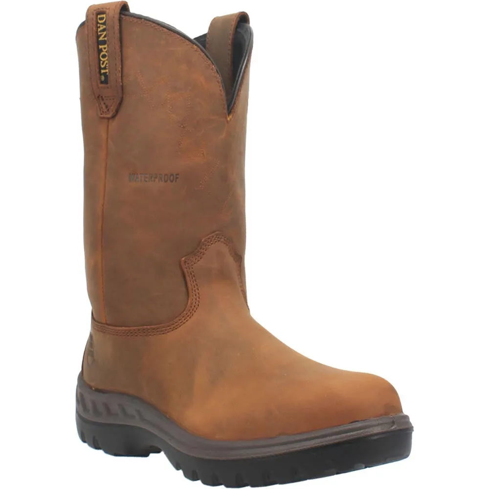 Dan Post Cummins Waterproof Tan Round Toe Leather Boot