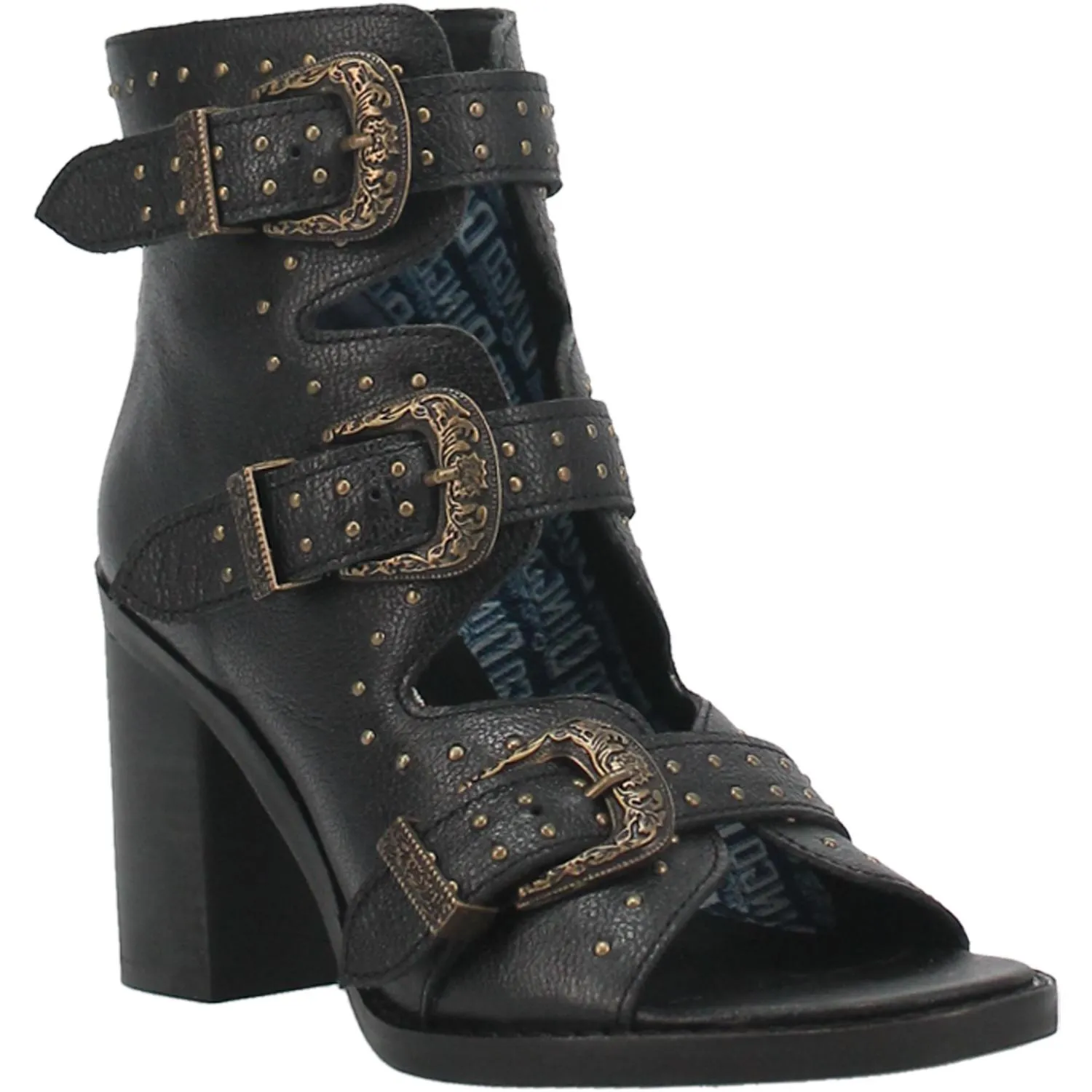 *DISCONTINUED* Dingo | Ziggy Leather Heeled Sandal in Black | Last Chance Size 10