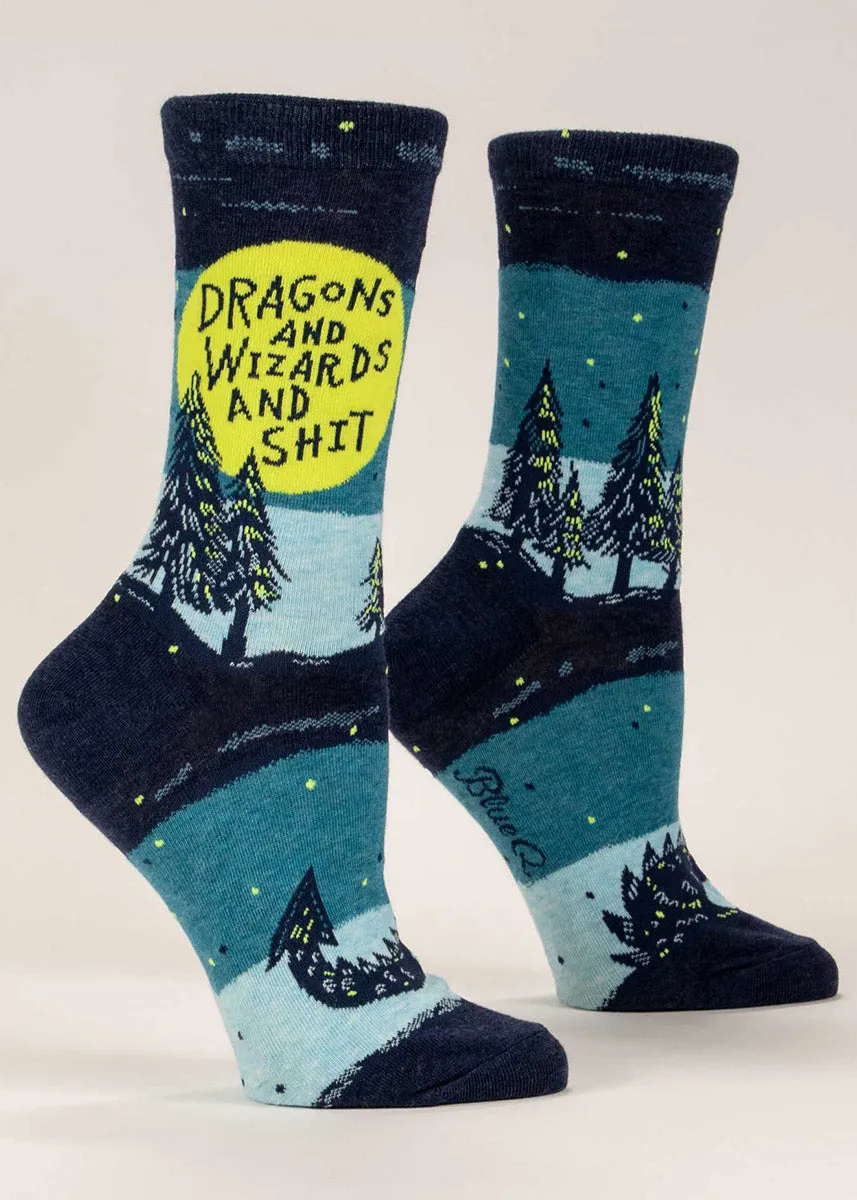 Dragons and Wizards and Shit Women's Socks