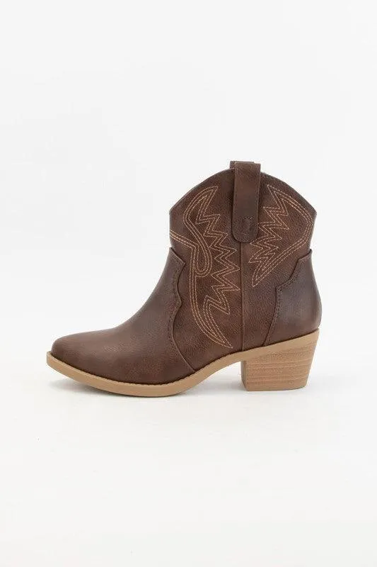 GESSO CONTRAST EMBROIDERY WESTERN COWBOY BOOTS