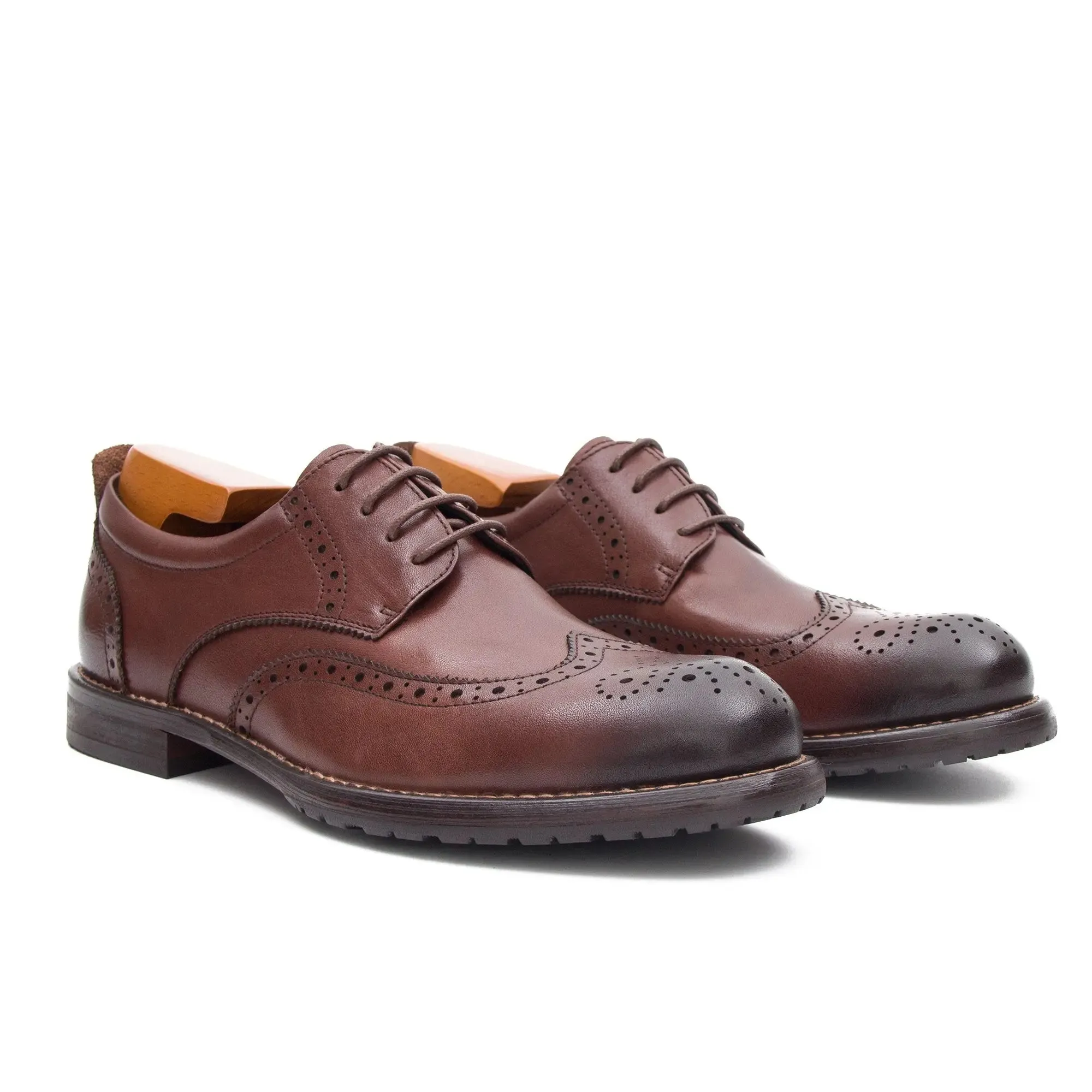 Hand Washed Leather Brogues Derby Shoes 9165-1