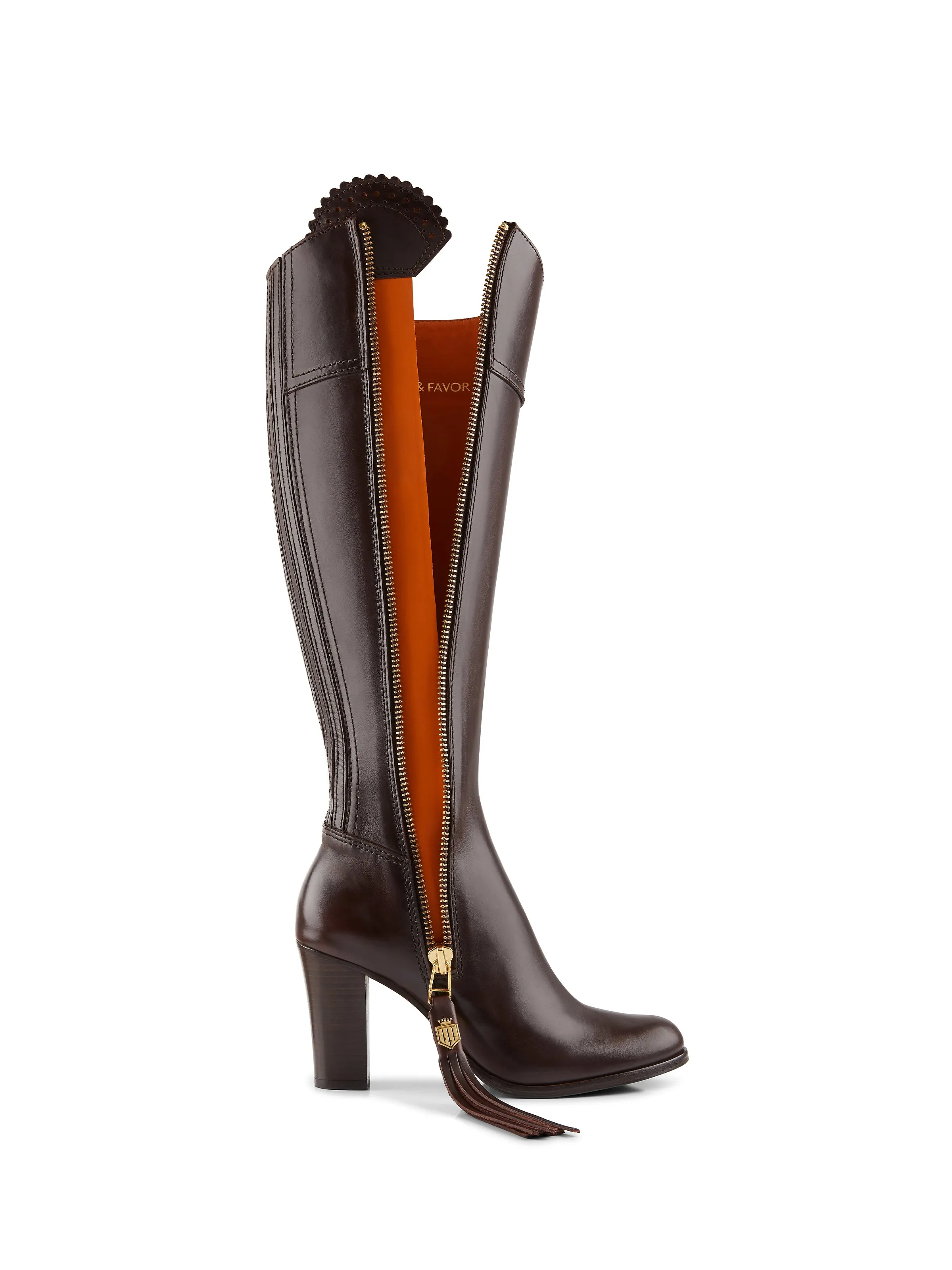 High Heeled Regina (Regular Fit) - Mahogany Leather