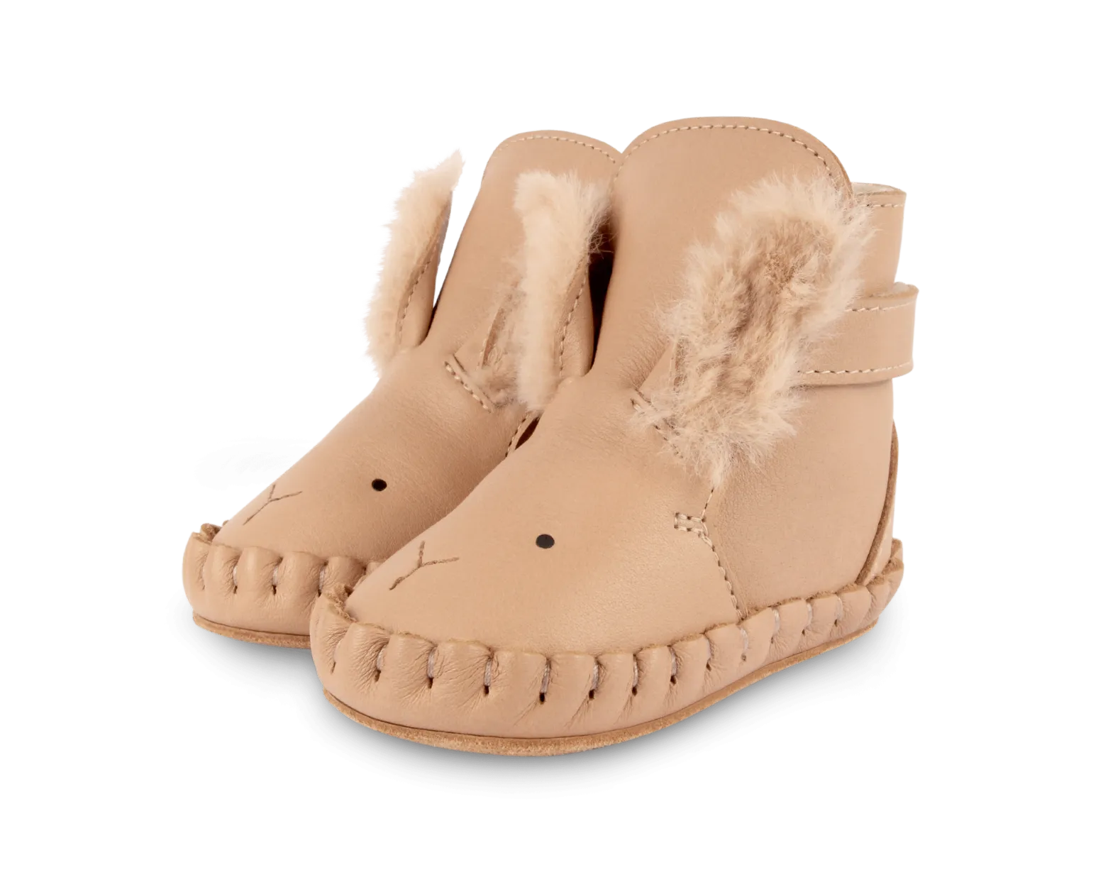 Kapi Exclusive Booties | Fluffy Bunny | Light Rust Leather