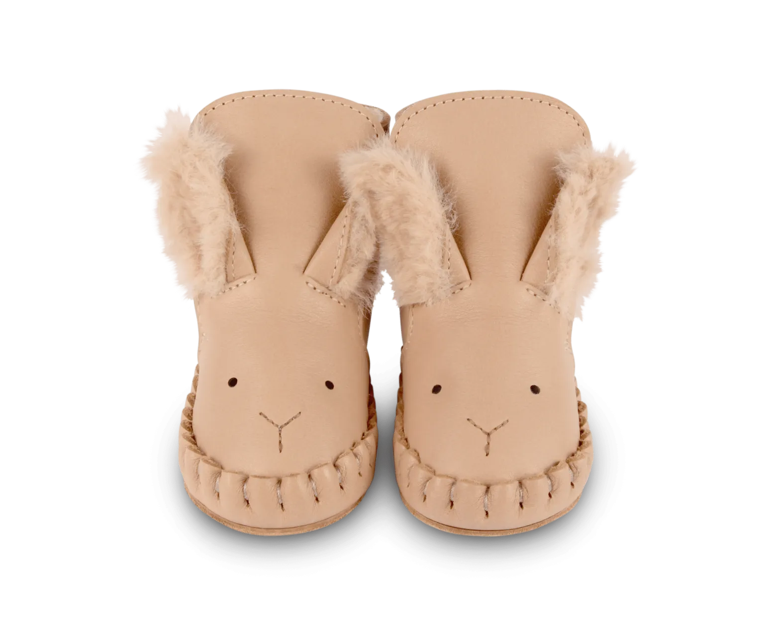 Kapi Exclusive Booties | Fluffy Bunny | Light Rust Leather