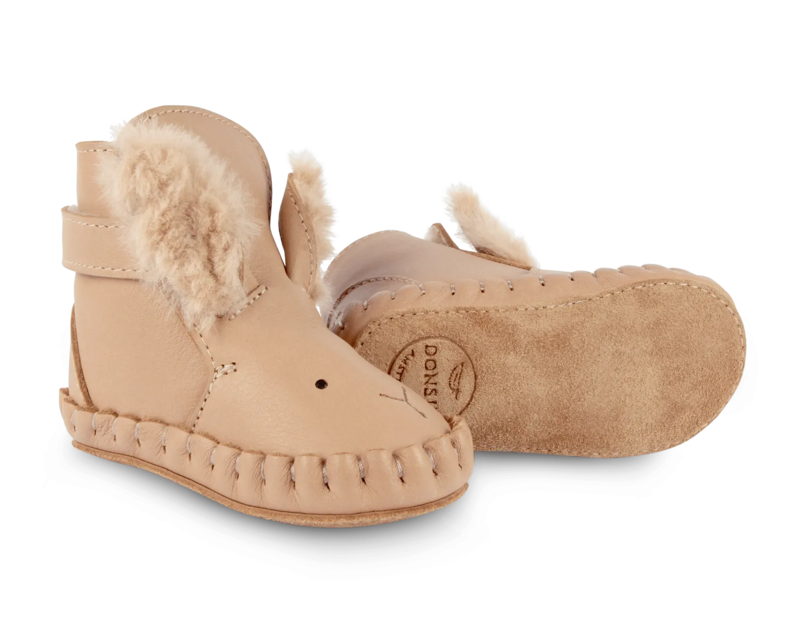 Kapi Exclusive Booties | Fluffy Bunny | Light Rust Leather