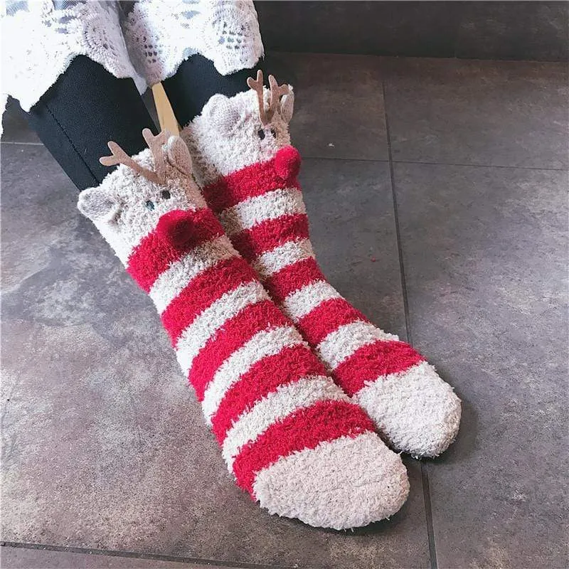 Kawaii Coral Velvet Sock