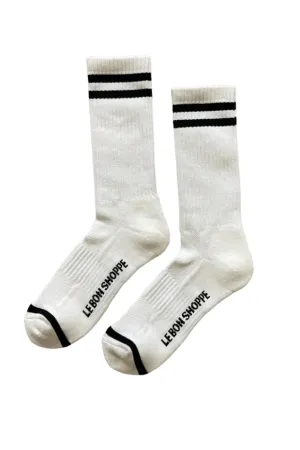 Le Bon Shoppe Extended Boyfriend Socks Classic White