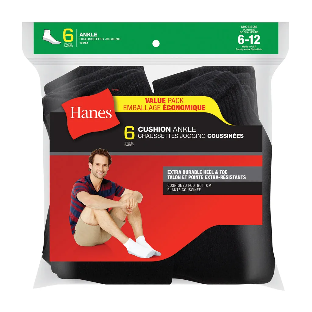 Men's 6Pk Hanes Ankle