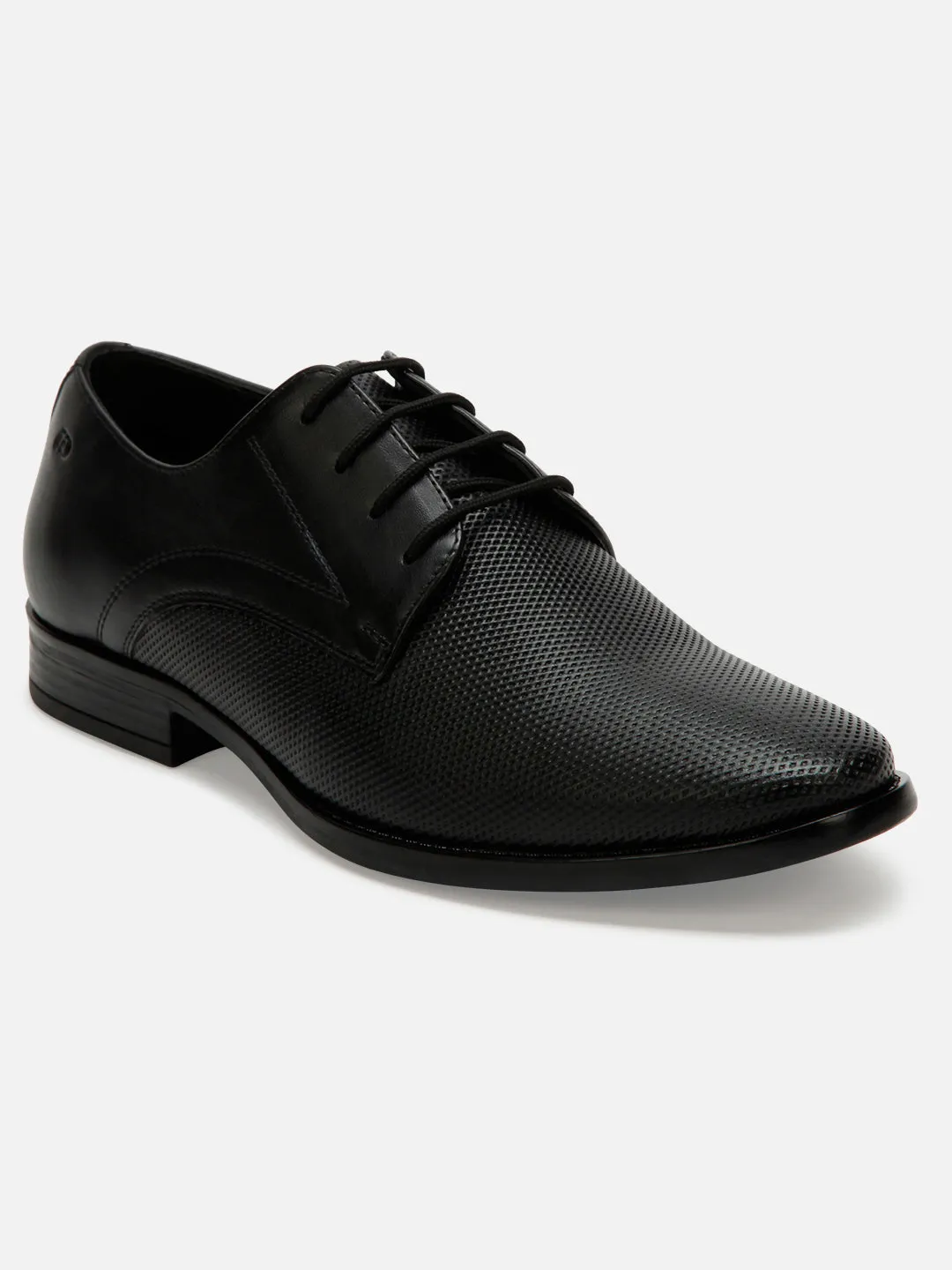 Men's Black Regular Toe Textured Finish Formal (ID2139)