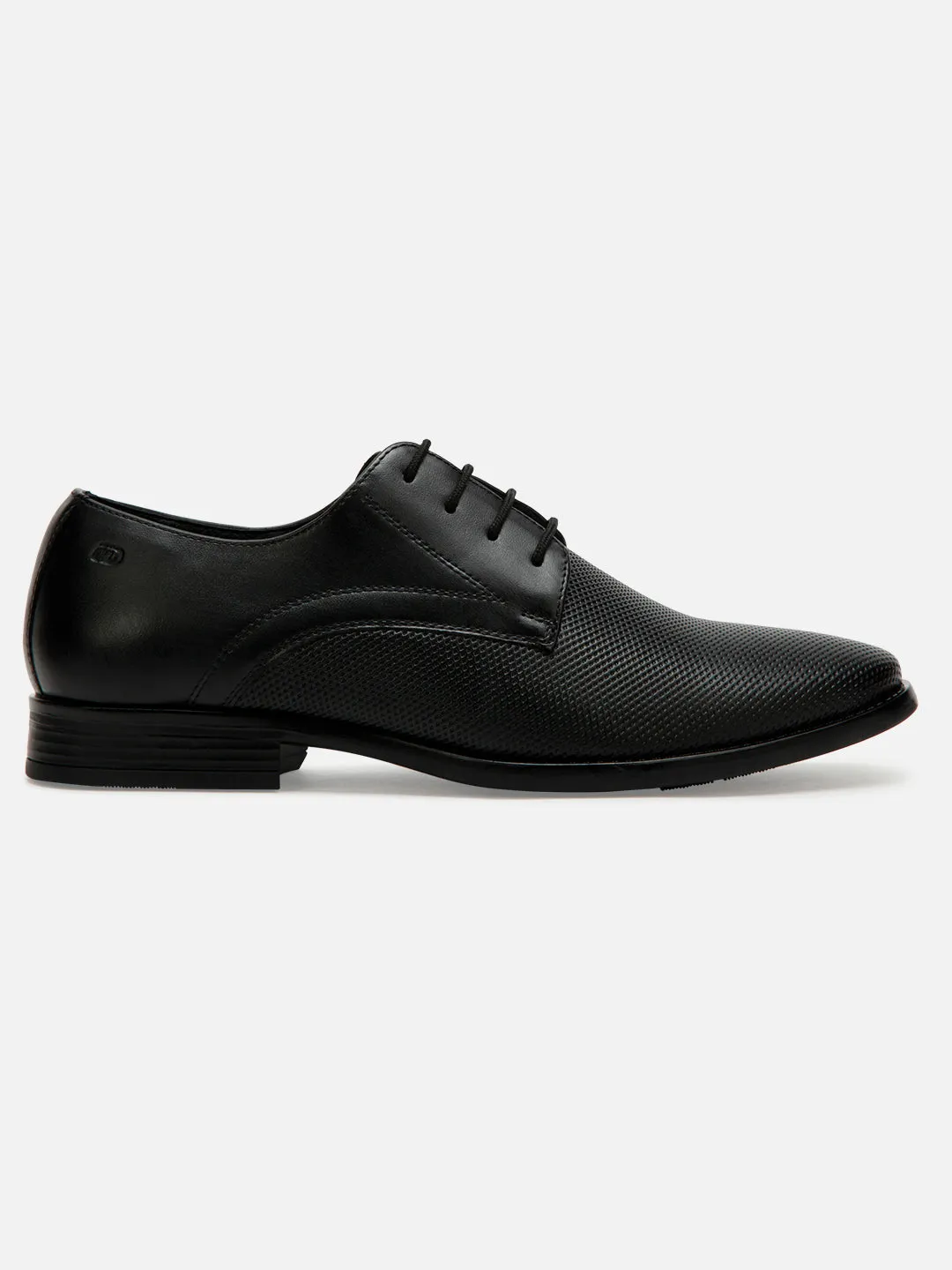 Men's Black Regular Toe Textured Finish Formal (ID2139)