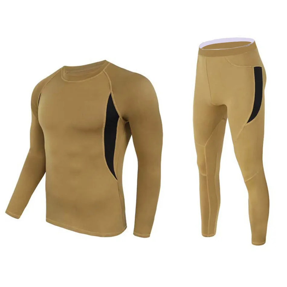 Men's Stretch Thermal Underwear Tactical Sports Shapewear Set