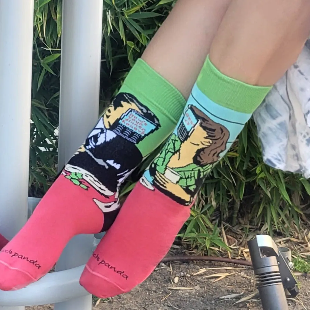 Modern Date and the New Normal Socks from the Sock Panda (Adult Medium - Women's Shoe Sizes 5-10)