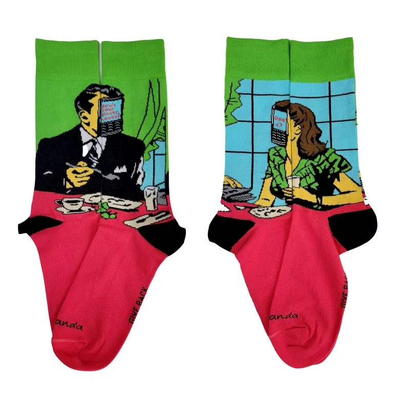 Modern Date and the New Normal Socks from the Sock Panda (Adult Medium - Women's Shoe Sizes 5-10)