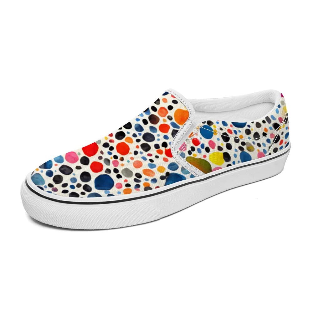 Polka Dots Pattern Collection - Unisex Slip-On Canvas Sneakers