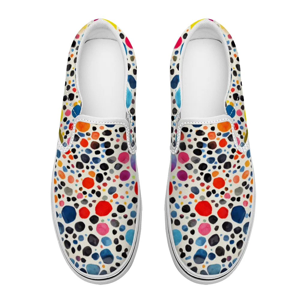 Polka Dots Pattern Collection - Unisex Slip-On Canvas Sneakers