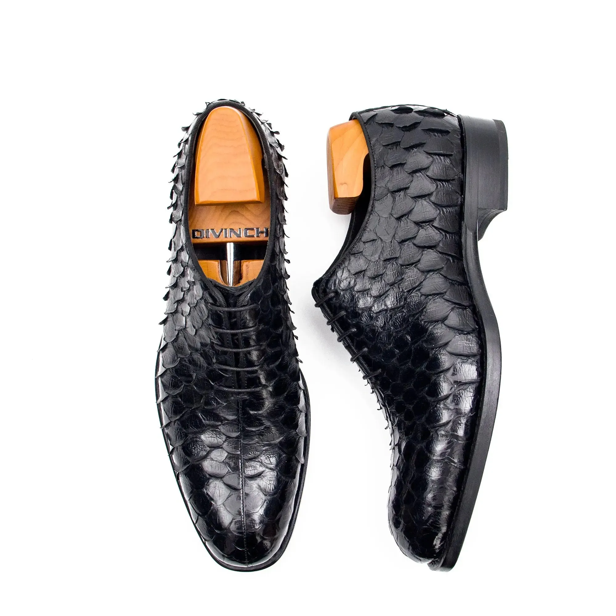 Python leather dress shoes