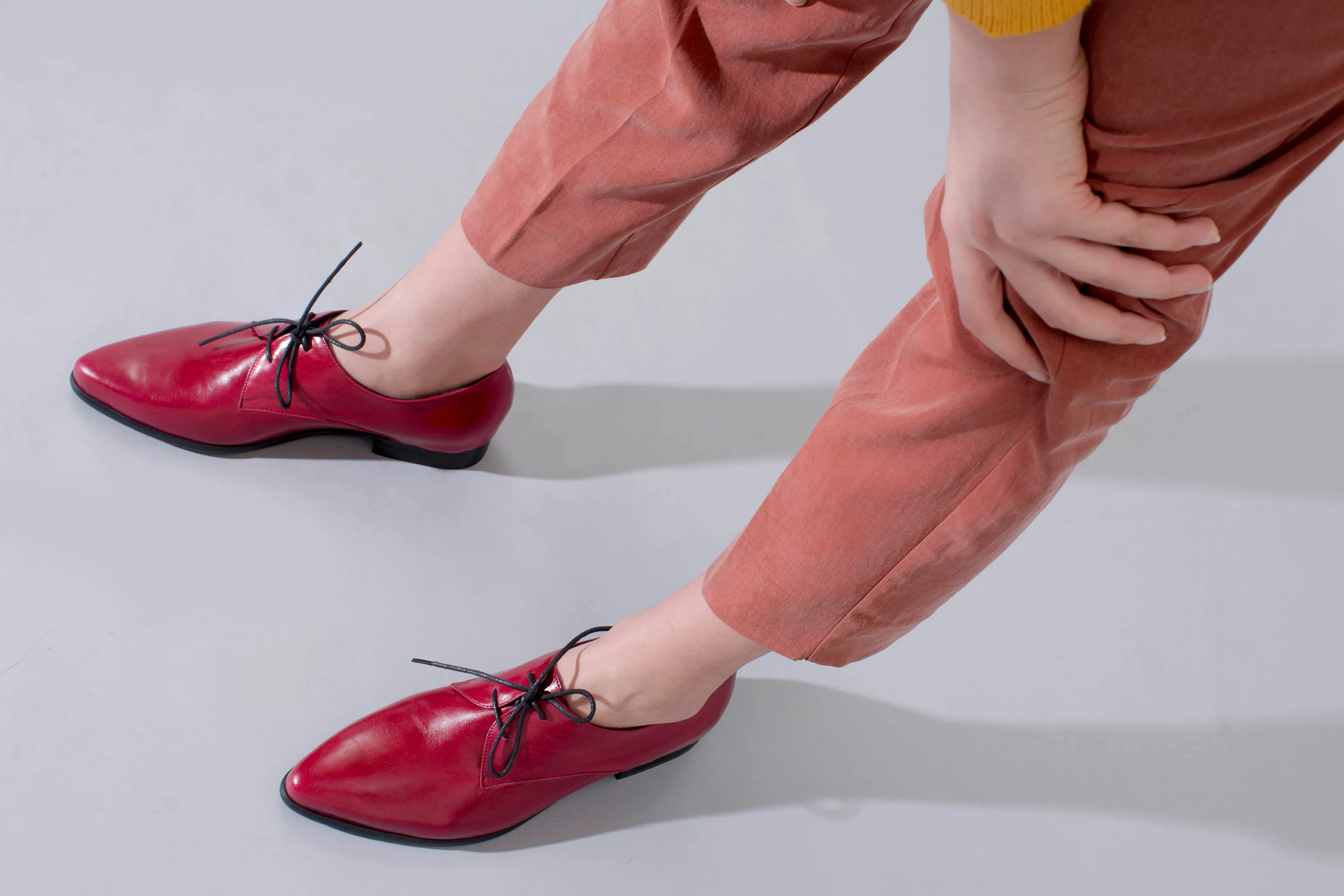 Red Oxfords - pointed shoes