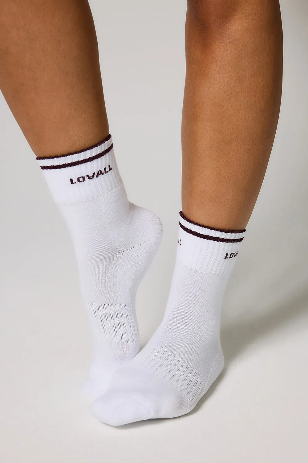 Ribbed Sports Socks - Burgundy