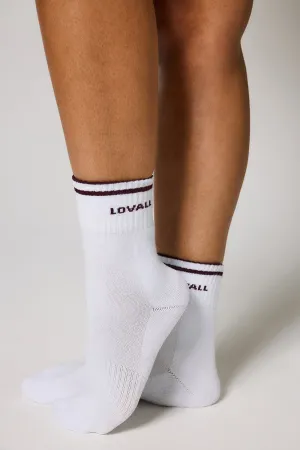 Ribbed Sports Socks - Burgundy