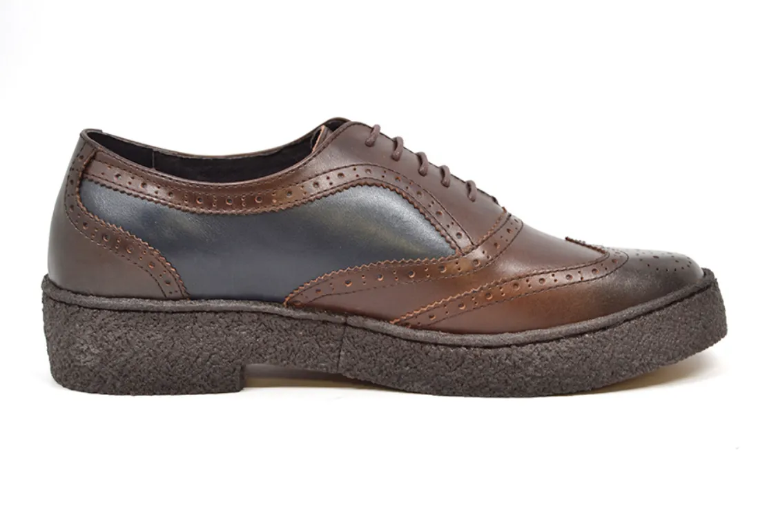 Wingtips Lowcut Navy & Brown Leather