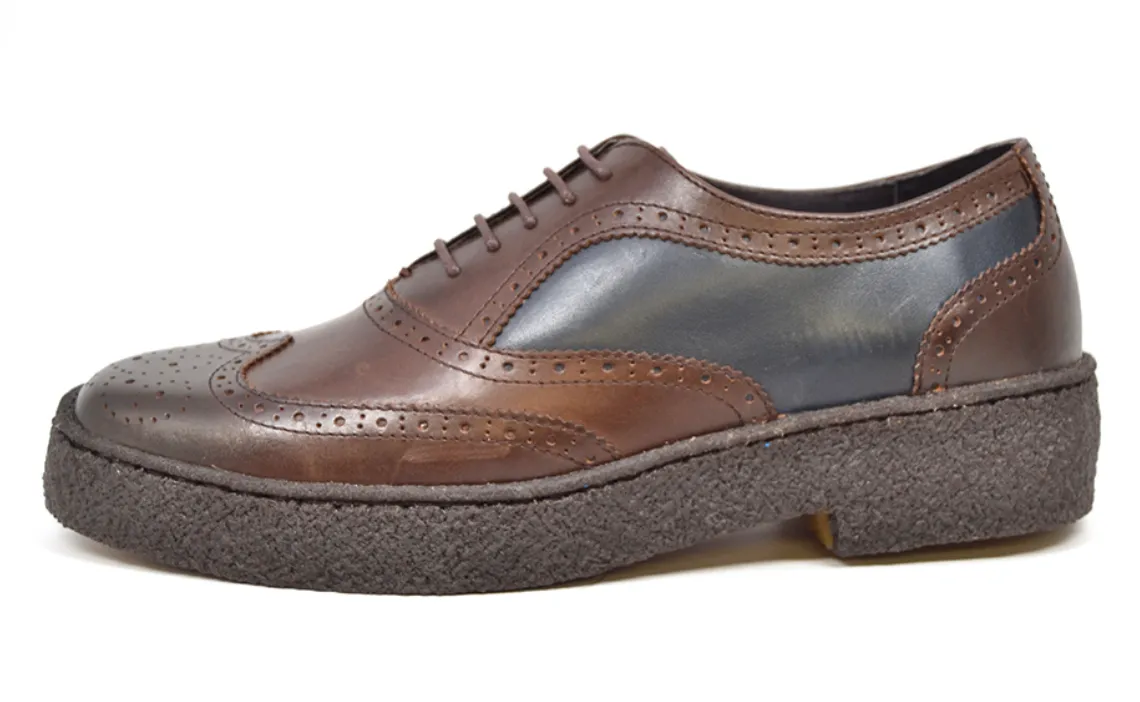 Wingtips Lowcut Navy & Brown Leather