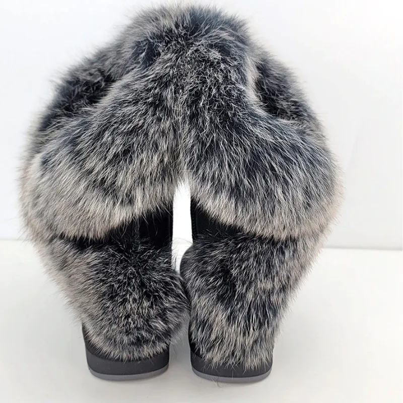 Women's Suede Leather Winter Snow Boots